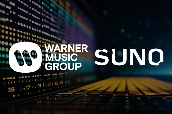 Logo of the warner music group and suno